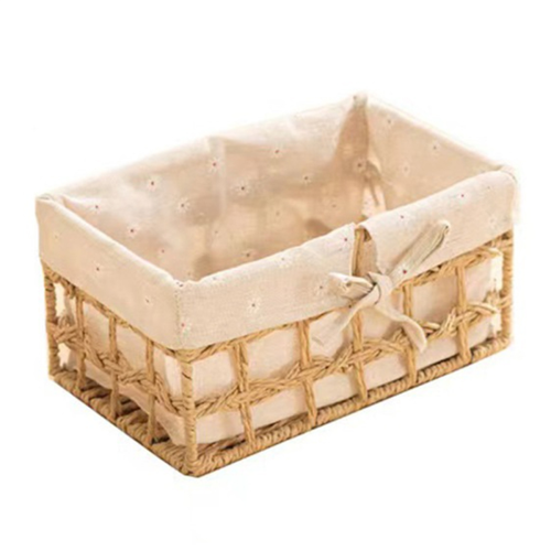 Wicker Storage Basket Hand-Woven Paper Rope Rectangular Storage Box B