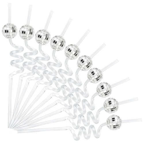 Mini cannucce da discoteca, 20 cannucce decorative in plastica