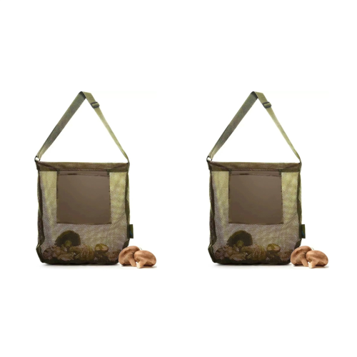 2PCS Pilz Jagd Net Tasche Garten Obst Picking Tasche Grün