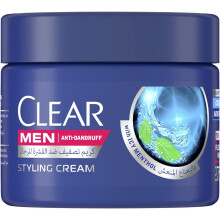 Clear Men Anti-Dandruff Styling Cream with Icy Menthol 275mL | Anti-Flake Styling Cream | Flexiable Hold & Fresh Scalp | Non-Greasy Formula