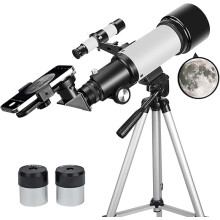 Telescope for Adults Beginners, 70mm Aperture 400mm AZ Mount Fully Multi-Coated Optics Refractor Portable Telescopes