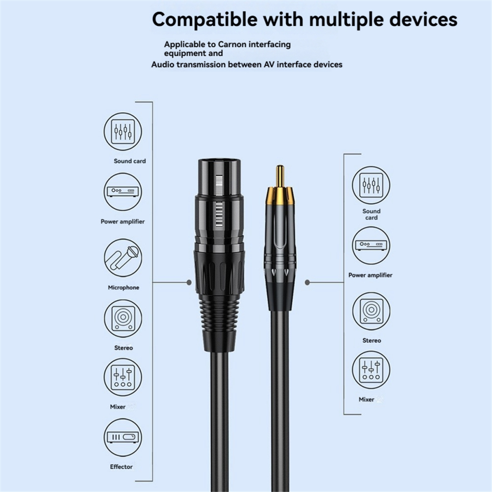 Cavo Xlr Maschio-Maschio, Cavo Connettore Placcato Oro, 16,4 Piedi