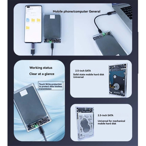Custodia esterna per HDD di tipo C, SATA SSD, disco rigido 1