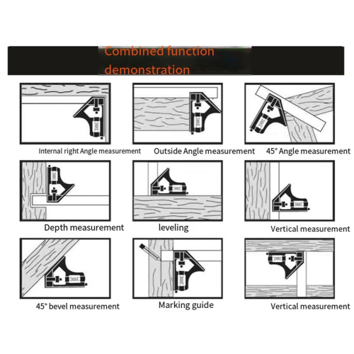 Combination Square, 12inch, 45-90 Degree Marking, 2