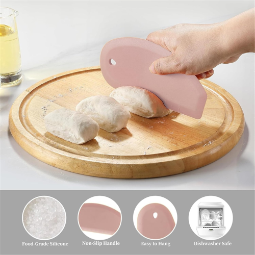 Silicone Bowl Scraper Flexible Curved Edge Bench Dough Scraper 1