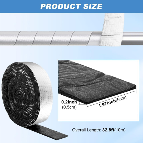 Pipe Insulation Wrap 32.8 FT Foil Outdoor Foam Pipe Wrap Insulation 1