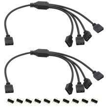 2 stuks ARGB-splitterkabel, 1-naar-4 vrouwelijk naar vrouwelijk 5V 3-pins adresseerbaar