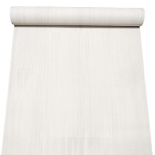 (Full Roll) 3D Textured Wallpaper Light Grey Off White Linen Style Smooth Vinyl Finish