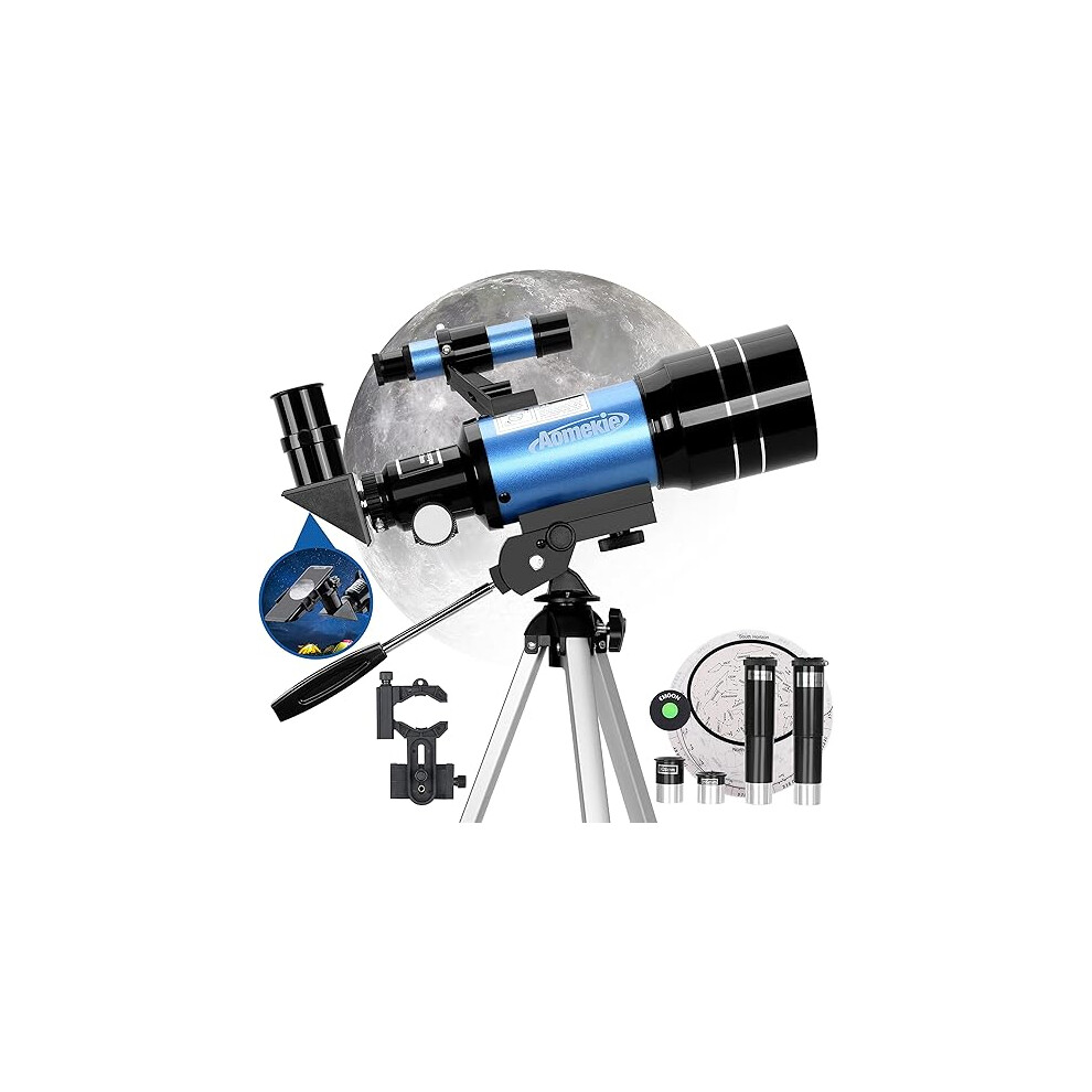 AOMEKIE Telescopes for Kids Beginners Adults 70mm Astronomical Telescope with Phone Adapter Moon Filter-image-OPC-PH58N66-NEW