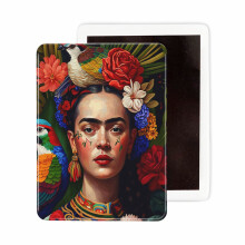 (Frida Kahlo_1033) Fridge Magnets Ceramic Refrigerator Magnet Handmade Graphic Artwork Kitchen Decorative Accessories / 2.4 x 3.2inch
