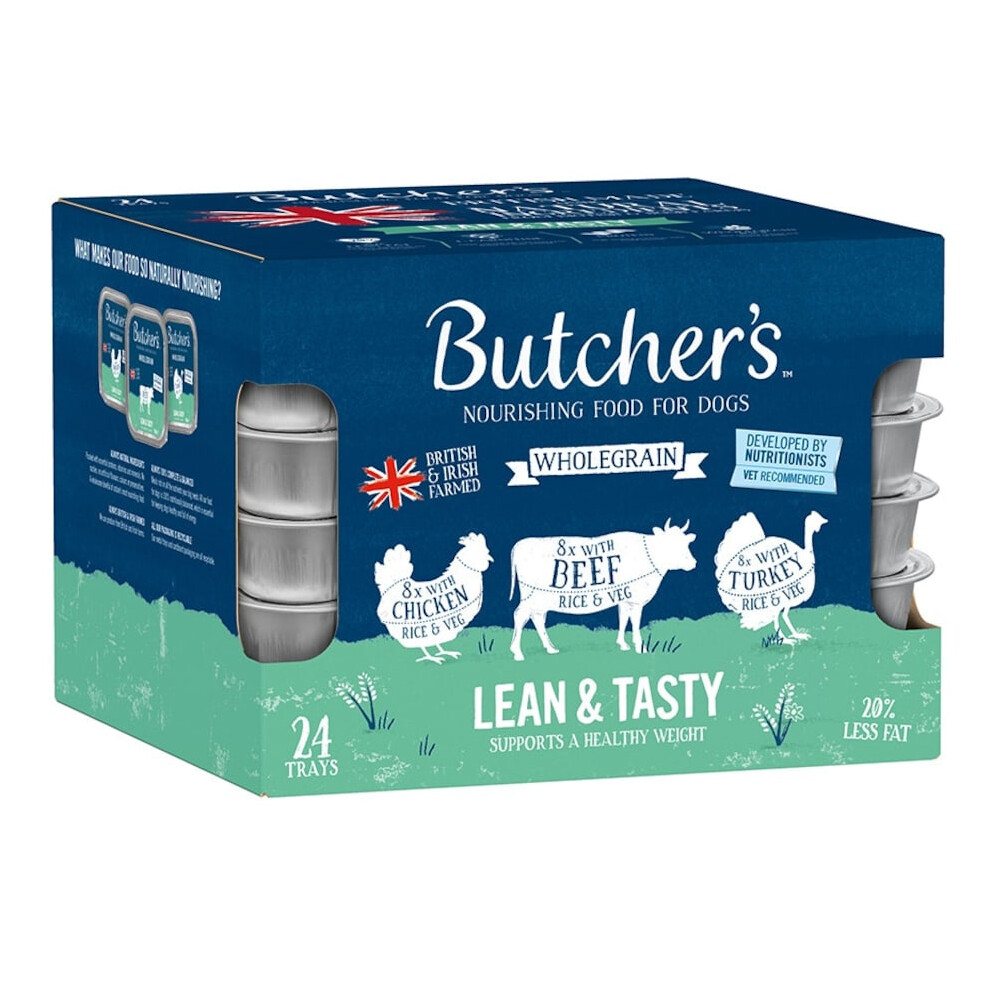Butcher's Lean & Tasty Low Fat Dog Food Trays X 150G Size 24