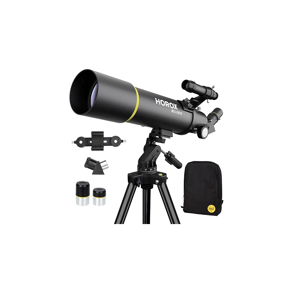 80mm Aperture 500mm Refractor Telescope for Adults and Kids Beginners w. Pro Tripod, Phone Adapter-image-OPC-PH595YY-NEW