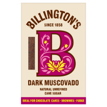 Billington's Natural Unrefined Dark Muscovado Cane Sugar (500g) - Pack of 6