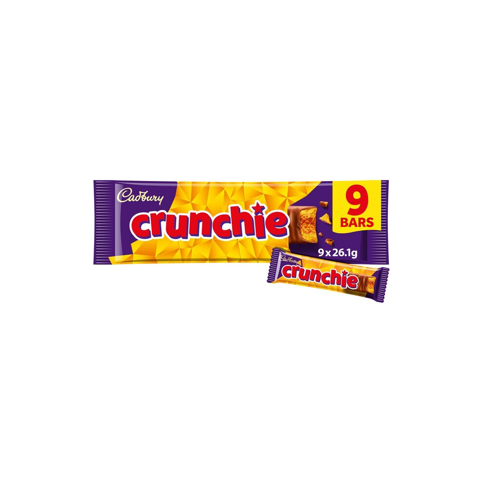 Cadbury Crunchie Chocolate Bar Multipack 9 X 26.1G