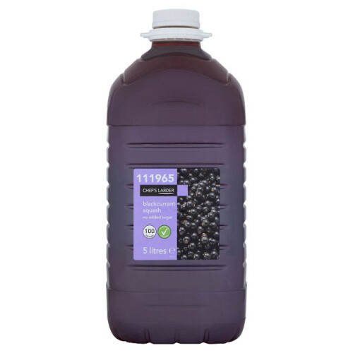 Chef's Larder Blackcurrant Squash No Added Sugar 5L Pack of 2