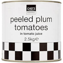 Chef's Essentials Peeled Plum Tomatoes in Tomato Juice 2.5kg (Drained 1.5g) x 6