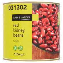 Chef's Larder Red Kidney Beans in Water 2.65kg (Drained Weight 1.50g) Pack of 6