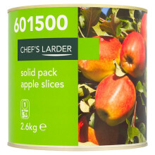 Chef's Larder Solid Pack Apple Slices 2.6kg (Drained Weight 2.2kg) Pack of 6