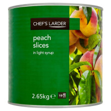 Chef's Larder Peach Halves in Light Syrup 2.65kg (Drained 1.5kg) Pack of 6