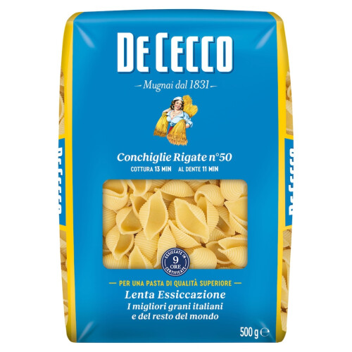De Cecco Conchiglie Rigate (500g) - Pack of 2