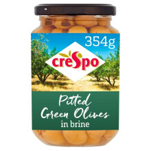 Crespo Green Olives Pitted (354g) - Pack of 6