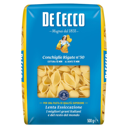 De Cecco Conchiglie Rigate (500g) - Pack of 6