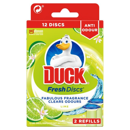 Duck Fresh Discs (12) + 2 Lime Refills - Pack of 2