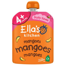 Ella's Kitchen Organic Smooth Mango Puree Stage 1 70g - Pack of 4