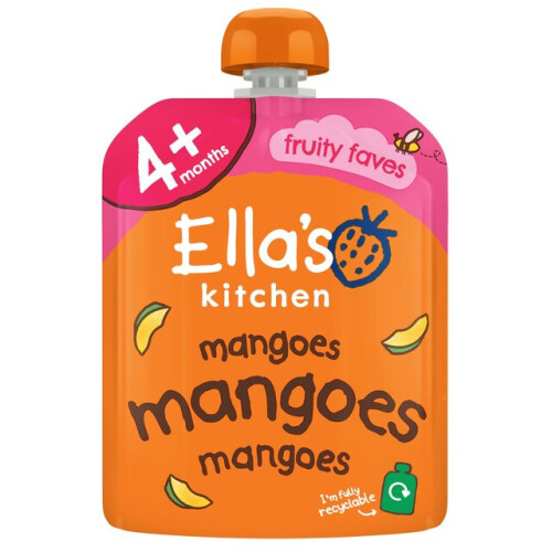 Ella's Kitchen Organic Smooth Mango Puree Stage 1 70g - Pack of 2