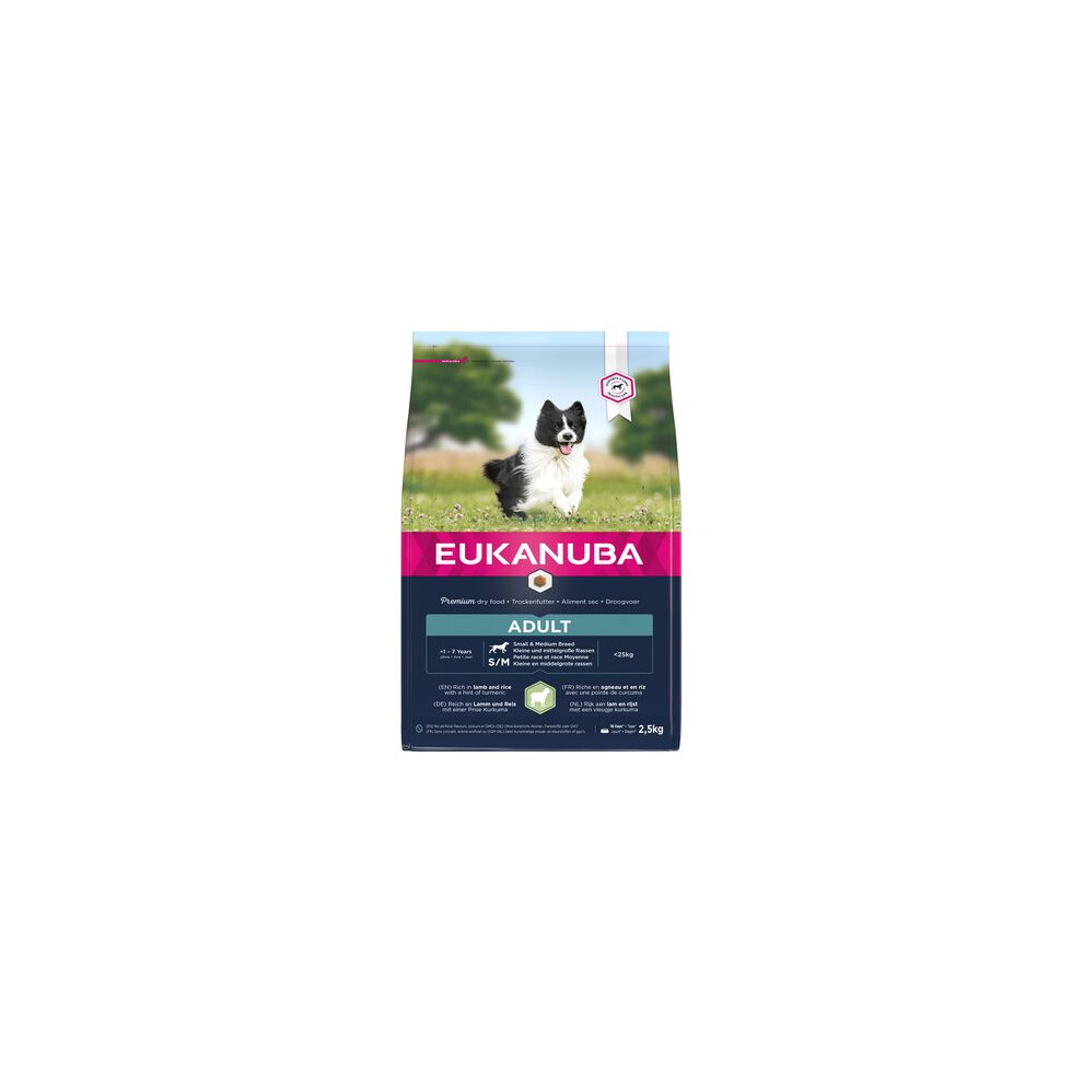 Eukanuba Small And Medium Breed Adult Dog Food Lamb And Rice (2.5Kg)