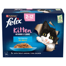 Felix As Good as It Looks Kitten, Meat & Fish Selection in Jelly - Pouch 12x85g