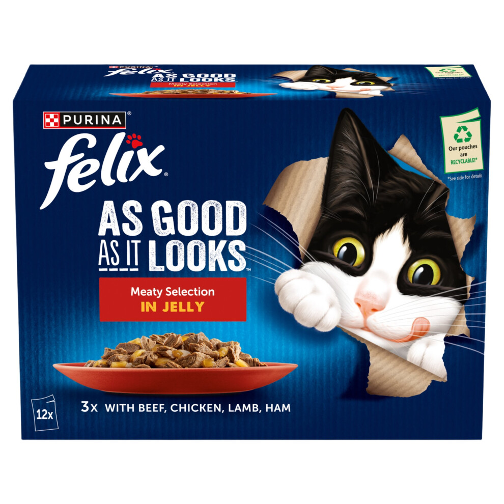 Felix As Good As It Looks Meat Selection In Jelly - Pouch (12X85g) - Pack Of 2