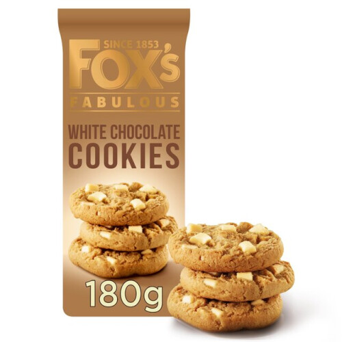 Fox's White Chocchunks Chunkie Cookie 180g (Pack of 2)
