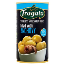 Fragata Olives Stuffed with Anchovy Reduced Salt 350g - Pack of 2