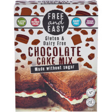 Free & Easy Free From Gluten Dairy Yeast Free Chocolate Cake Mix Sugar Free 350g