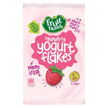 Fruit Bowl Fruit Flakes Raspberry with a Yogurt Coating (5x18g) - Pack of 2