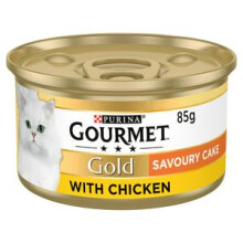 Gourmet Gold Savoury Cake Adult Cat with Chicken 85g (PACK OF 4)