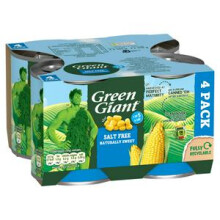 Green Giant Naturally Sweet Sweetcorn No Added Salt (4x198g)