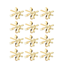 Goldene Serviettenringe - 12er Metall-Set, Messer/Gabel/Löffel-Design, stilvolle Tischdeko für Weihnachten & Hochzeiten