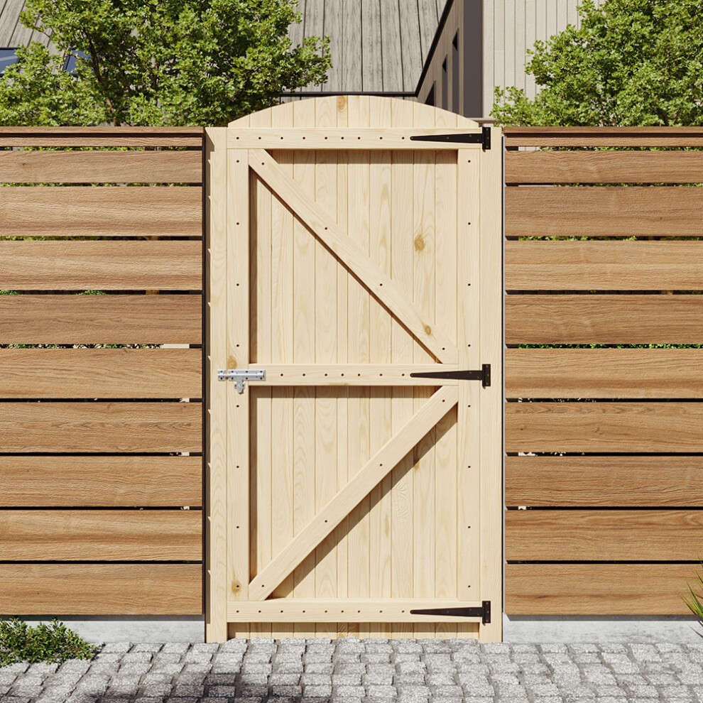 Arch Top Strong Garden Gate with Latch, 83cm W x 6cm D x 180cm H