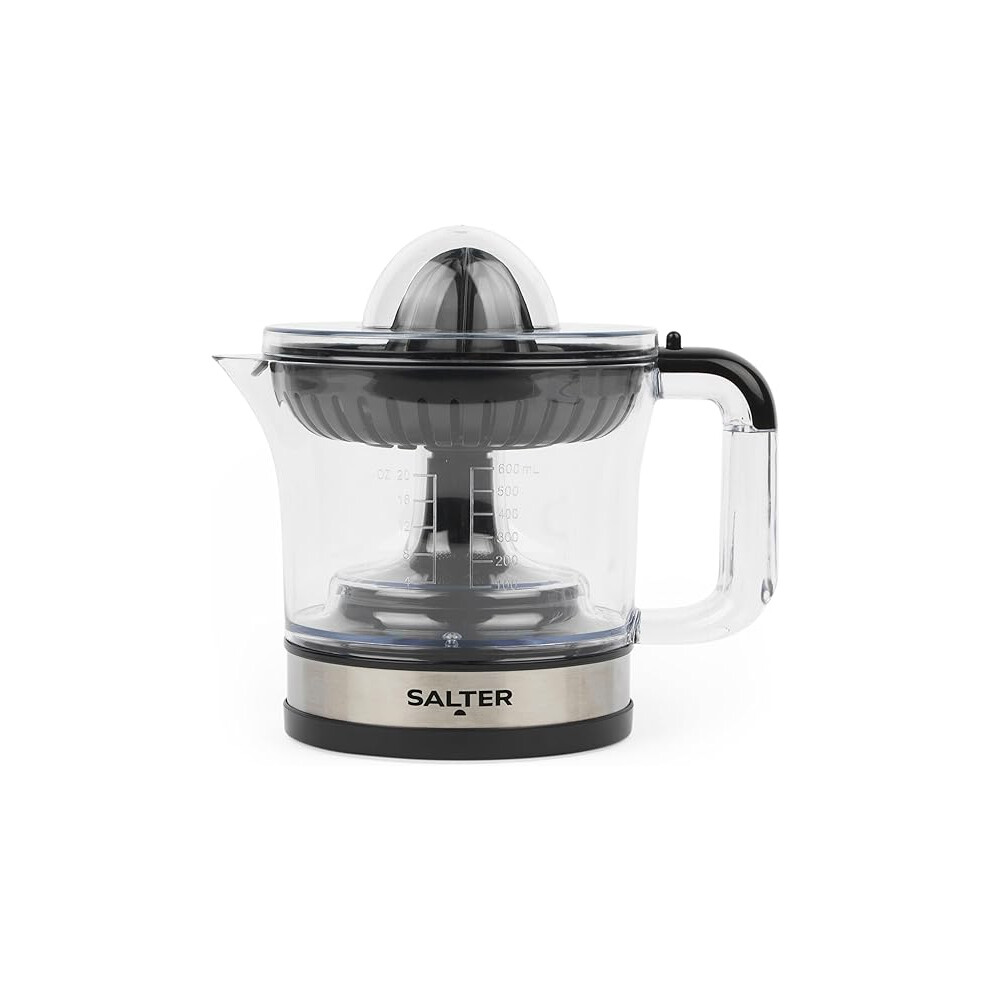Salter Electric Fruit Juicer  Fresh Citrus Juice Extractor, For Baking , Cocktails, 600ml Measuring Jug, BPA Free, Includes 2 Juicing Cones