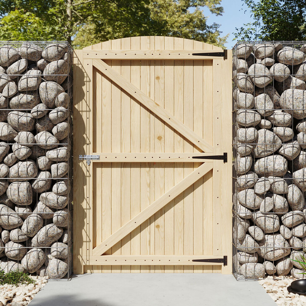 Arch Top Strong Garden Gate with Latch, 105cm W x 6cm D x 180cm H