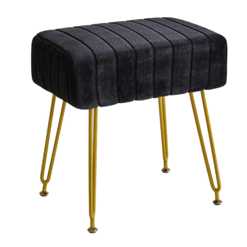 IBUYKE Velvet Rectangular Footrest Ottoman Makeup Vanity Stool Side Table