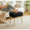 IBUYKE Velvet Rectangular Footrest Ottoman Makeup Vanity Stool Side Table 2