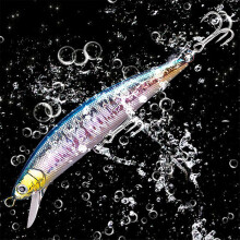 (As show, One size) Fishing Fake Lures with 2 Treble Hooks Bionic Fishing Lure Sinking Artificial Simulation Bait