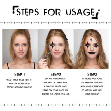 (As show, One size) EELHOE Halloween Black and White Body Paint Body Painting Vampire Zombie Skeleton Face Makeup Paint