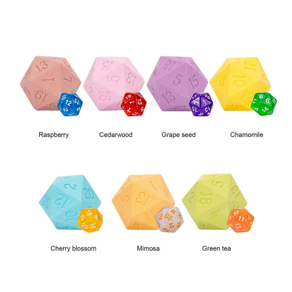 (As show, One size) 100g Dice Bath Bomb with Polyhedral Dice Inside Bubble Bath Fizz Ball Essential Oil Salt Bath Bomb f