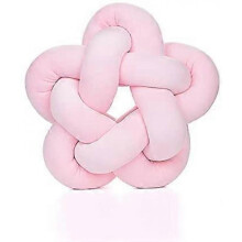 Baby Room Decoration Cushion, Knot Ball Pillow Round Woven Pillow Cushion Baby Nap Decoration Bedroom Living Room Pillow (Pink)