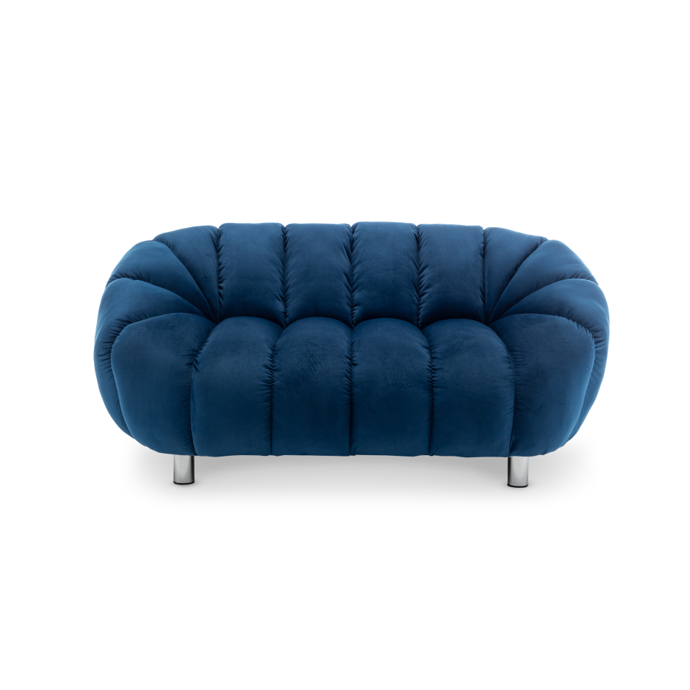 Velvet Blue Rezzato 2 Seater Sofa