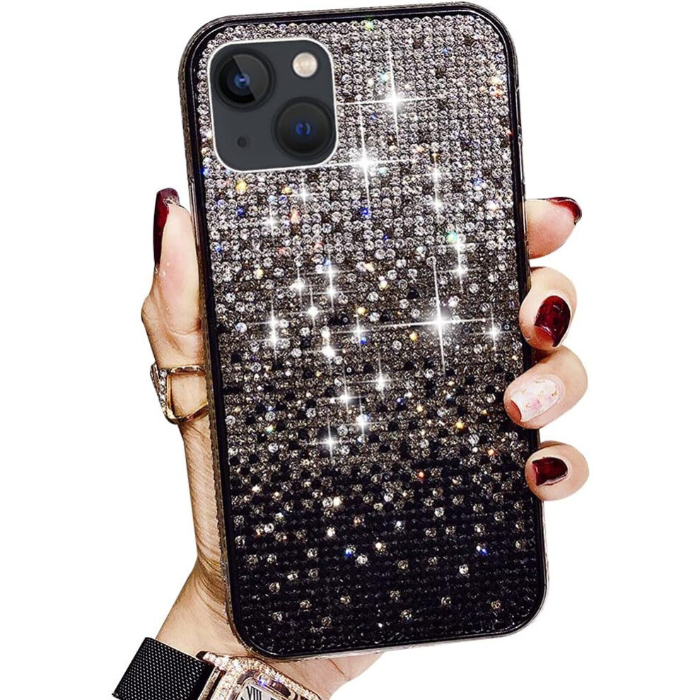 Iphone 14 Gradient Bling Case Cute With Glitter Sparkle Diamond, Shiny Crystal Rhinestone Tpu Bumper Protective Cover For Iphone 13 7770198159004